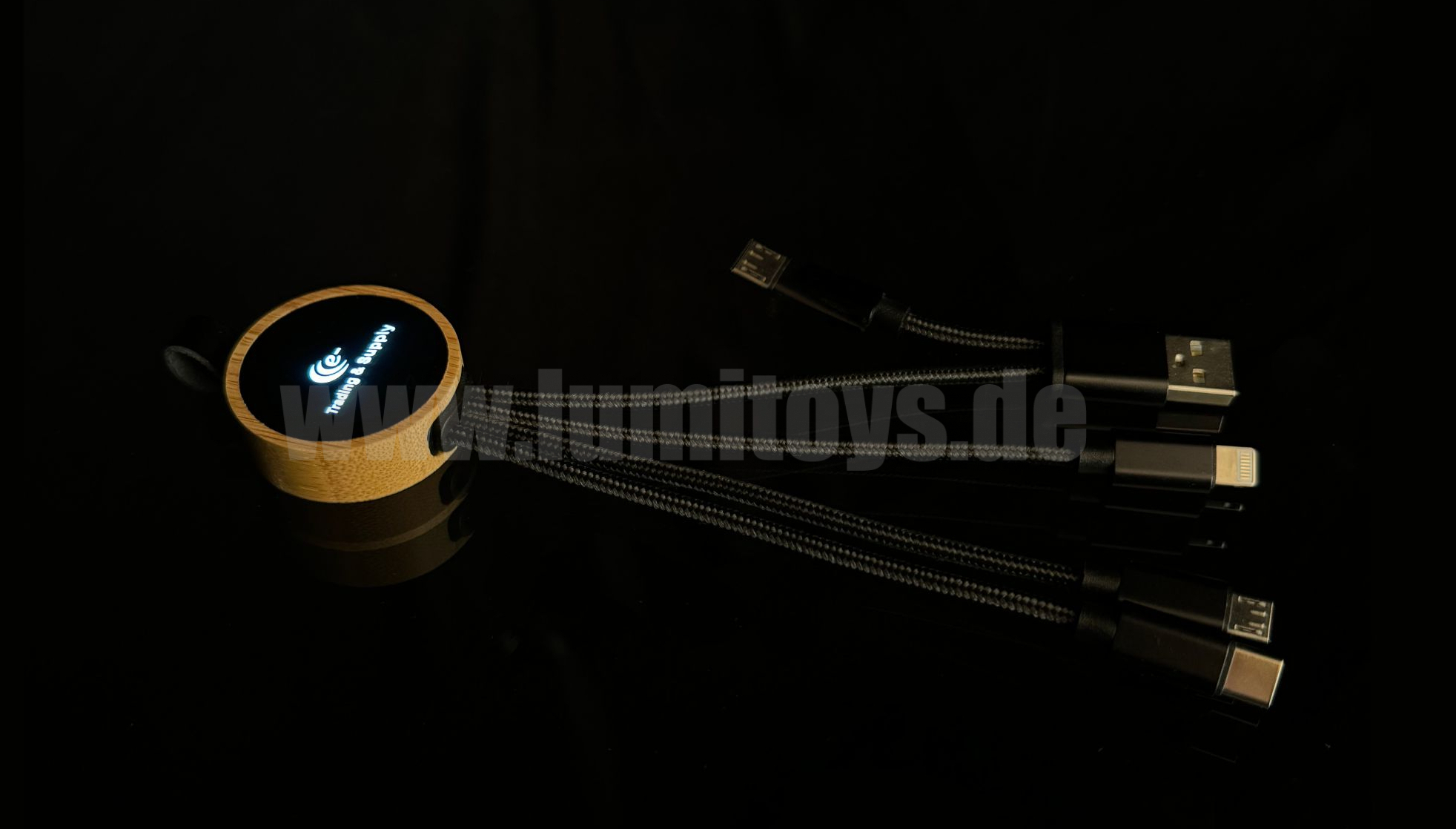 4326-W - 1 USB Wire 3in1 Holz