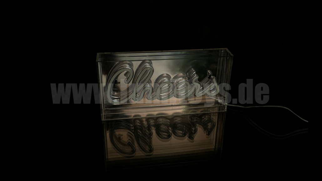Display Neon Box Cheers verspiegelt - 1 Display Neon Box Cheers verspiegelt - 1