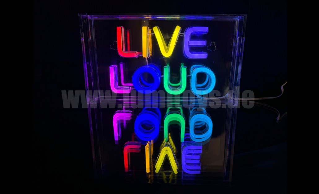 Display Neon Box Live Loud 1 - 1