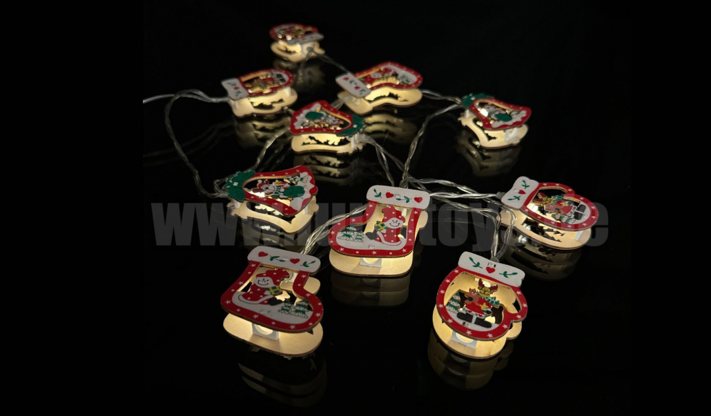 Holzlichterkette Glocke 2 - 1 Holzlichterkette Glocke 2 - 1